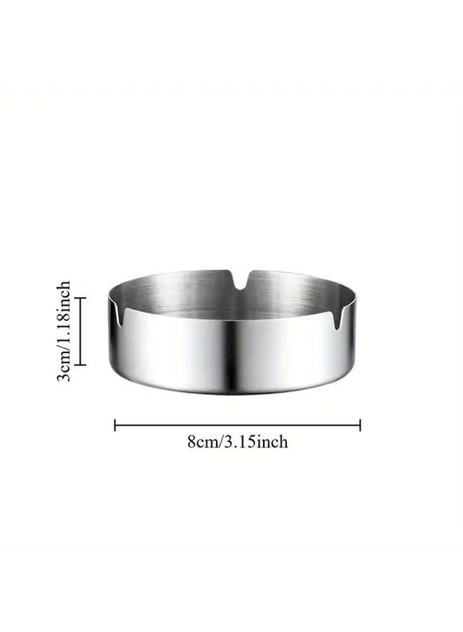 3pcs Stainless Steel Windproof Ashtray Shock Resistant Wear Resistant Easy to Clean - Image 3